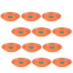 TrustBasket UV Treated Round Bottom Tray/Plate/Saucer Suitable for 10 inch Round Plastic Pot (Terracotta Colour)-Set of 12 | Heavy Duty Highly Durable Plant saucer Gamla for Indoor Home Decor & Outdoor Balcony Garden