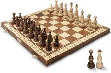 Wegiel Legate Luxury Wooden Chess Set for Adults and Kids - 18 Inch Handcrafted from Premium Beech and Birch Wood - Unique Folding Design with Chess Piece Storage