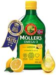 Moller’s ® | Omega 3 Cod Liver Oil | Omega-3 Dietary Supplements with EPA, DHA, Vitamin A, D and E | Superior Taste Award | Pure & Natural cod Liver Oil | Lemon | 250 ml