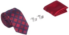 Van Heusen_Mens__Neck Tie_Pocket Square_Cuff Links_(VHTCGRGAW10534A_Maroon And Blue)