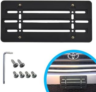 Front Bumper License Plate Bracket for Toyota 2000-2025, Plate Holder Set w 6 Unique Screw Bolts & Wrench Kit, License Tag Mounting Kit, Quality Plate Holders, Premium Car & Truck Accessories