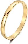 Yifulove Simple Smooth Bangle Bracelets 7.5inch For Men Women Jewelry Present 18K Gold Classic Bracelet, Medium, Stainless Steel