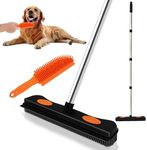 Goldcolin Rubber Broom for Pet Hair Remover, Carpet Rake Fur Remover Broom with Squeegee, Carpet Rake for Pet Hair Removal, Pet Hair Rubber Broom for Fluff Carpet, Hardwood Floor, Tile, Window