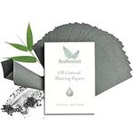 EcoFeminii Oil Control Blotting Sheets 100 pcs Natural Papers for Clear, Clean and Matte Skin-Added Charcoal for Absorbency-Removal of Facial Oil, Sebum & Grease (Large 7cm x 10cm)