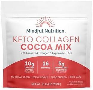 Mindful Nutrition Keto Protein Cocoa Mix with Collagen Peptides Powder & Organic MCT Oil Friendly Paleo Sugar Free Chocolate Non Dairy Hot Chocolate, 10.16 Ounce