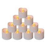 GrassVillage Pack of 24 Realistic and Bright Led Candle Lights in Wave Design, 3.5 cm x 4 cm Tall, Flameless Tea Light Candles, Electric Fake Candle in Warm Yellow