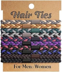 WOOXDYUK 10 Pezzi Elastici per Capelli Intrecciati da Uomo per Panini Ricci Capelli Spessi e Spessi Elastici per Capelli per Uomo Senza Rughe Bobine per Capelli