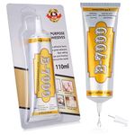 B7000 Glue for Rhinestones, B-7000 Glue 3.7 fl oz Upgrade Multi-Function Adhesive Super Glue with Cap & Precision Tip for Jewelry Repair, Small Hobby Models, Metal Stone Crafts, Fabric, Shoes(110ML)