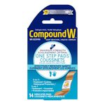 Compound W Wart Remover, One Step Pads - 14 Count - Salicylic Acid, Maximum Strength, For Common/Plantar Wart Removal