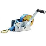 8MILELAKE 2500lbs Hand Winch Hand Crank 2 Gear Strap Gear Winch Polyester Strap ATV Boat Trailer Heavy Duty