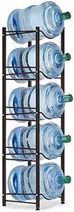 Water Cooler Jug Rack Dispenser 5 Tier Stainless Steel Heavy Duty Detachable Water Bottle Storage Shelf Organizer for 5 Gallon Water Jug Holder for Home Office Kitchen Breakroom