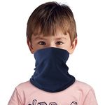 HEGCOIIE Winter Neck Warmer Snoods for Kids,Fleece Windproof Neck Gaiter Face Covering Mask Multifunctional Neck Scarf for Boys and Girls Outdoor Sports (Navy Blue)