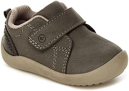 Stride Rite 360 Unisex-Child Tristan First Walker Shoe, Grey, 4 Toddler