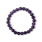 Mystiq House Natural Amethyst Healing Crystal Bracelet 8 MM Reiki Gemstone Adjustable Bracelets Natural Crystal Stone Round Beads Bracelet for Women Girls Men Couple Valentine's Love Gift