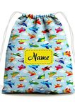 Baby of Mine Kids Drawstring Backpack for Swimming Gym Yoga Tuition Waterproof Bags for 3-10 Year Girls Boys Sky Traffic Printed bags