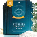 Soakness Hydrogen Peroxide Epsom Salt Bath Soak - USA-Made – Patented Bath Salts, Muscle Recovery, & Skin Detoxification – Magnesium Salts for Bathing - Doctor Formulated Pure Epsom Salt (6-Pack)