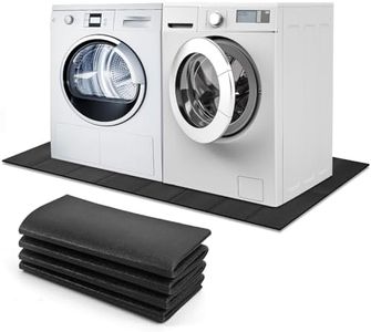 Under Washing Machine Mat , 7mm Thick Rubber Washer Dryer Mat , 62.9x29.5 inches Anti Vibration Mat , Sound Absorbing Non-Slip Floor Protection Cut-to-Fit