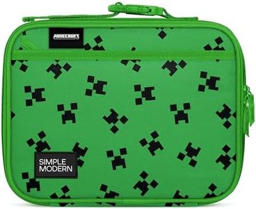 Simple Modern Minecraft Kids Lunch Box for Toddler | Reusable Insulated Bag for Girls | Meal Containers for School with Exterior and Interior Pockets | Hadley Collection | Minecraft Creeper