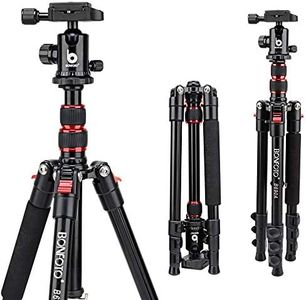 BONFOTO B690A Camera Tripod for Travel,Lightweight Aluminum Portable DSLR Tripod with 360 Degree Ball Head and Carry Bag, Camera Stand for Ring Light & Canon Nikon Sony DSLR