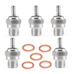 Shaluoman N4 Hot Glow Plug Spark Plugs for Traxas T-maxx Kyosho HSP1 HPI Redcat 1/8 1/10 RC Car Truck Buggy Accessories, 5 Pack Powerful 70117 Nitro Engine Parts Replace OS 8