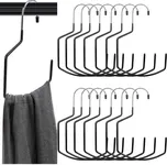 Mezchi 15 Pack Scarf Hangers, 8 Inch Large Purse Hanger for Closet, Non-Slip Scarf Storage Organizer, Sturdy Metal Closet Rod Hooks for Hanging Bags, Purses, Belts, Scarves