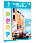 Makkas Watercolour Paper Pad A4 30 Sheets 140lb / 300gsm Cotton Blend Student Grade | Includes Pad Only | Cold Pressed & Acid Free Watercolour Sketchbook (Watercolour Pad)