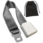 Airplane Seat Belt Extender, 7-31" Airline Seatbelt Extender Adjustable - FITS ALL Airlines in US Except Southwest-Free Carrying Case (Silver)