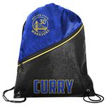 FOCO Golden State Warriors Official NBA High End Diagonal Zipper Drawstring Backpack Gym Bag - Stephen Curry #30