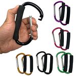 Pack of 2 Universal Large Buggy Clips Pram Pushchair Stroller Clips - Carabiner Stroller Hook Organizer for Hanging Purses, Diaper Bag, Shopping Bags, Clip Fits Single, Car Seats and Joggers (Black)