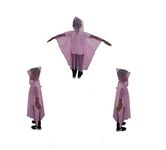 S&D Reusable Kids Raincoat Waterproof Poncho for Children Boys & Girls (Kids, Pink), 6-12