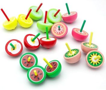Zaleny 50 Pcs Fruit Spinning Tops Fun Wooden Spin Tops Gyroscope Wood Spinner Kindergarten Educational Toys Class Prizes Kid Gifts