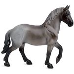 Bandai Breyer Freedom Series Blue Roan Brabant Horse Model, 15cm 1:12 Scale Blue Roan Brabant Horse Toy, Hand Painted Breyer Horse Toys Collectable Figures Make Great Horse Gifts For Girls And Boys