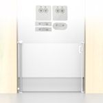 Kids Station Baby Retractable Safety Gate - Barrier Fence - Baby Proof Safety Gate for Door and Stairs - Auto Close - Retractable Mesh - Height 90cm or 2.9ft - Expandable to 180cm or 6ft (White)