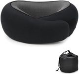 Flyhugz Neck Pillow, Wander Plus Travel Pillow, Wander Plus Neck Pillow, Memory Foam Travel Neck Pillow (Black)