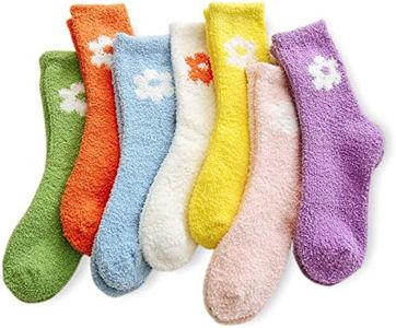 TOCONFFON Women's Cozy Fluffy Socks Fuzzy Socks Plush Socks 7 Pairs