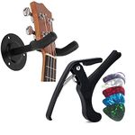 DEVICE OF URBAN INFOTECH Guitar Wall Mount Hanger Display bracket Guitar Holder with Quick Change 6 Strings Guitar Capo Metal Alloy Capo & Hanger for Violins Bass Banjo Mandolin Acoustic Electric