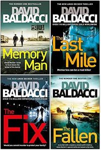 David Baldacci Amos Decker Series 4 Books Collection Set (Memory Man, The Last Mile, The Fix, The Fallen)