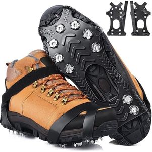 HONYAO Ice Cleats Crampons for Shoes and Boots, Stainless Steel Ice Grippers Spikes Grips Traction for Winter Ice Snow, Hiking Climbing Ice Fishing