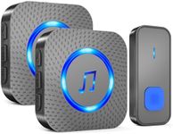 SURFOU Wireless Doorbell, Plug in Waterproof Battery Operated Cordless Doorbell with 2 Receivers, Operating at 1,300 Feet Long Range, 55 Chimes 5 Volume Levels, LED Flash, Black