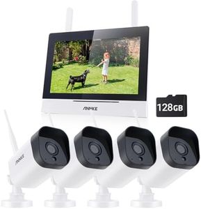 ANNKE Kit Videosorveglianza WiFi Esterno con 7" Monitor, 4CH 5MP NVR con Touch Screen IPS e 4 Telecamere IP 3MP Esterni, Visione Notturna da 100ft, Audio Bidirezionale, Rilevamento del Movimento