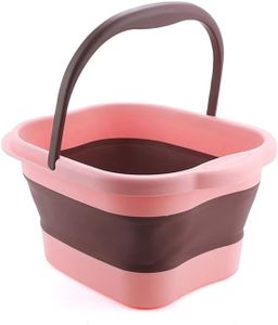 Foot Bath Collapsible Plastic Tub Folding Foot Spa Pedicure Bath Massage Tub Bucket Feet Basin, Durable PP+TPR Material, Available in Green, Blue, Pink