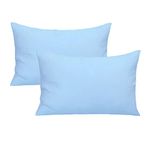 Baby Toddler Pillowcase, Plain Cot Bed Pillow Pair Cases 40 x 60cm, 2 Pack 100% Cotton Soft Pillow Cover for Boys & Girls Bedding, Kids Travel Pillow Pillowcase with Envelope Closure（Blue）