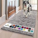 Muddy Mat AS-SEEN-ON-TV Highly Absorbent Microfiber Door Mat and Pet Rug, Non Slip Thick Washable Area and Bath Mat Soft Chenille for Kitchen Bathroom Bedroom Indoor and Outdoor - Grey XL 35"X60"