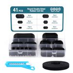 HSEAMALL 41PCS Double-Sided Rubber Grommet,Closed Hole Plug Firewall Grommets Gasket,Electrical Grommet Wire Protection Black Rubber Grommet