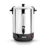 Geepas Electric Catering Urn, 2500W Instant Hot Water Boiler Dispenser - Tea Urn Kettle Home Brewing Commercial or Office Use with Keep Warm- Easy Pour Tap, Stainless Steel – 2 Year Warranty, 30 Litre