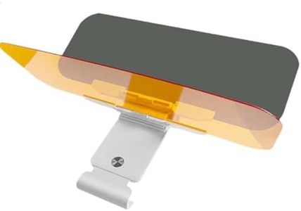 Liahelianx Car Sun Visor Anti-Glare Mirror – Dual-Lens Day and Night Driving Visor with Button Extension – Anti-High Beam Acrylic Lens, Scratch-Resistant, Amber + Yellow