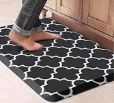 Anti Fatigue Kitchen Floor Mat - Cushioned Kitchen Rug,Non Slip Waterproof Kitchen Foam Mats,Thick Comfort Mat for Kitchen, Home, Office, Sink, Laundry 44x70cm Black