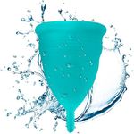 Blossom Menstrual Cups Are Hands Down Best Menstrual Cup for Collecting Menstruation Flow Using Natural Silicone and Are More Economical Than Menstrual Sanitary Napkins or Cloth Menstrual Pads- Blue Large