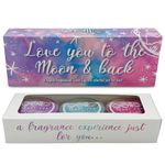 Cello Scent Cup Trio - Love You to The Moon & Back Gift Set - 3X Tealight Scented Candles. High Fragrance Tea Lights Candles. Birthday Gifts for Women and Christmas Gifts.