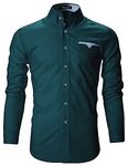 FINIVO FASHION Men's Regular Fit Cotton Casual Shirts (42 - Large, Green)